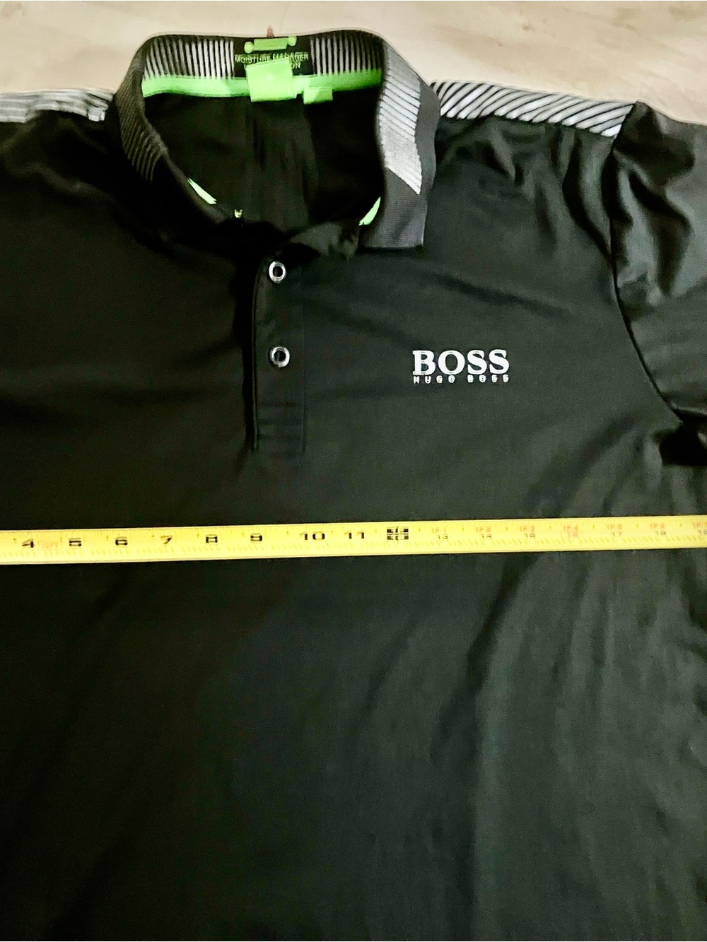 Hugo Boss Black Polo with Subtle Grey Trim - Medium